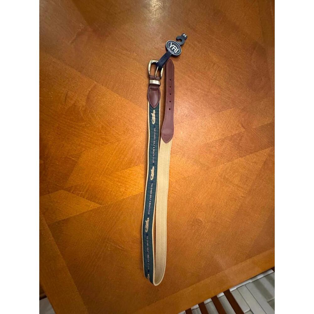 The Dunes Golf Club YRI Adjustable Belt with Leather Accents and Canvas Strap